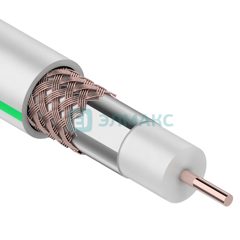 Кабель SAT 703 B, Cu/Al/Cu, (64%), 75 Ом, 100м. , белый PROCONNECT