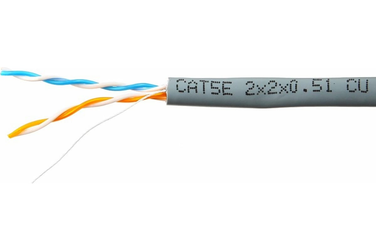Витая пара UTP 2 пары AWG 24 Cat.5е внутренняя Cu Standart (UTP 2x2x0,5 5е in/Cu.)