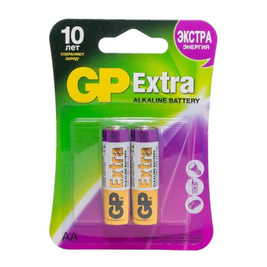 Батарейка щелочная GP LR6 (AA) Extra Alkaline 1.5В бл/2 (GP15AX-2CR2)