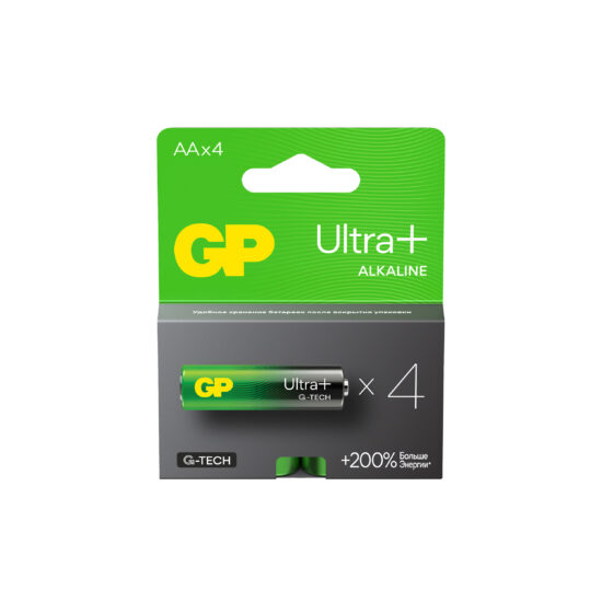Батарейка щелочная GP LR6 (AA) Ultra Plus Alkaline 1.5В  бл/4 (15AUPA21-2CRSB4)