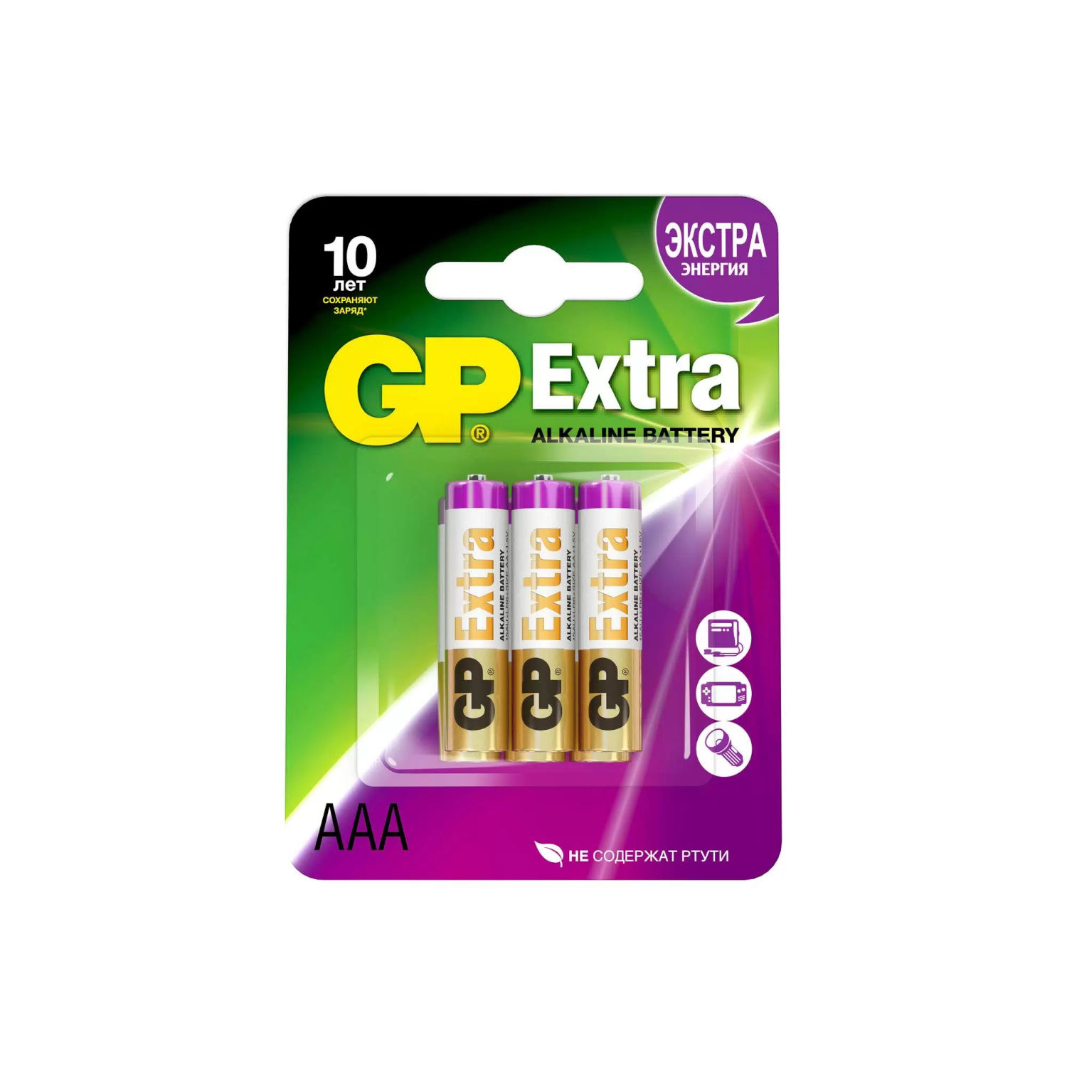 Батарейка щелочная GP LR03 (AAA) Extra Alkaline 1.5В бл/6