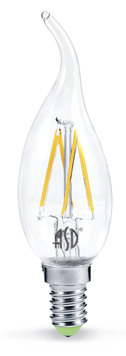 Лампа светодиодная LED-СВЕЧА НА ВЕТРУ-PREMIUM 5Вт 160-260В Е14 4000К 450Лм прозрачная ASD