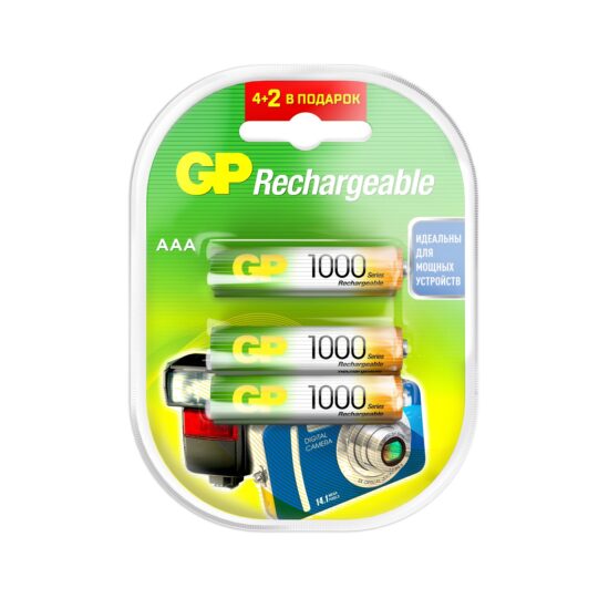 Аккум. GP R03 (AAA) Ni-MH 1000mAh "4+2" бл/6