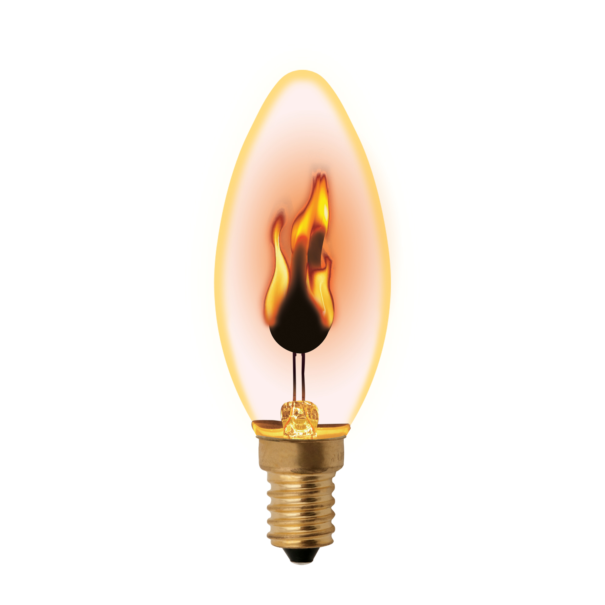 IL-N-C35-3/RED-FLAME/E14/CL Лампа декоративная с типом свечения "эффект пламени" Форма «свеча» Uniel