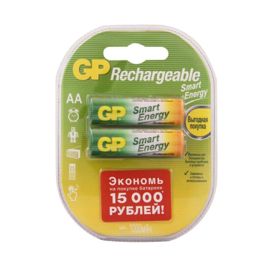 Аккум. GP R6 (AA) Ni-MH 1000mAh бл/2 (100AAHCSVPT-2CR2)