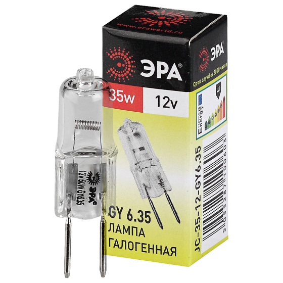 Лампа галогенная ЭРА JC-35W-12V-GY6.35