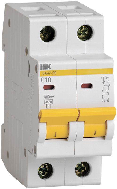 Выкл. авт. ВА47-60M 2Р 10А 6кА С IEK