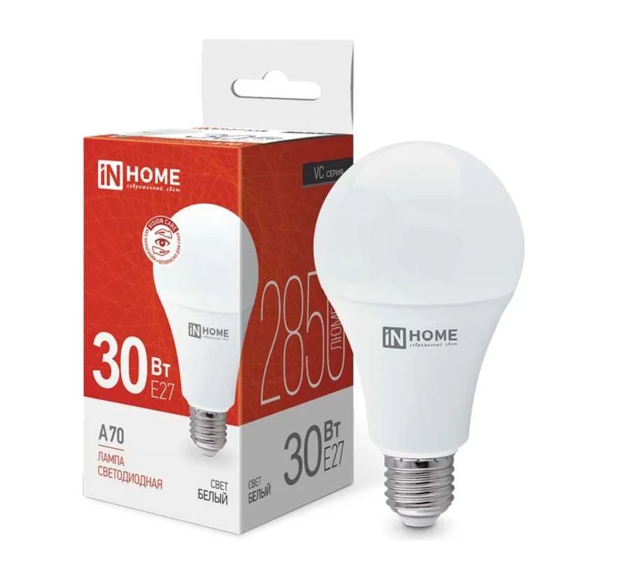 Лампа светодиодная LED-A70-VC 30Вт 230В Е27 4000К 2850Лм IN HOME