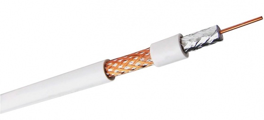 RG 6U белый CCS, 75 Ом кабель ТВ