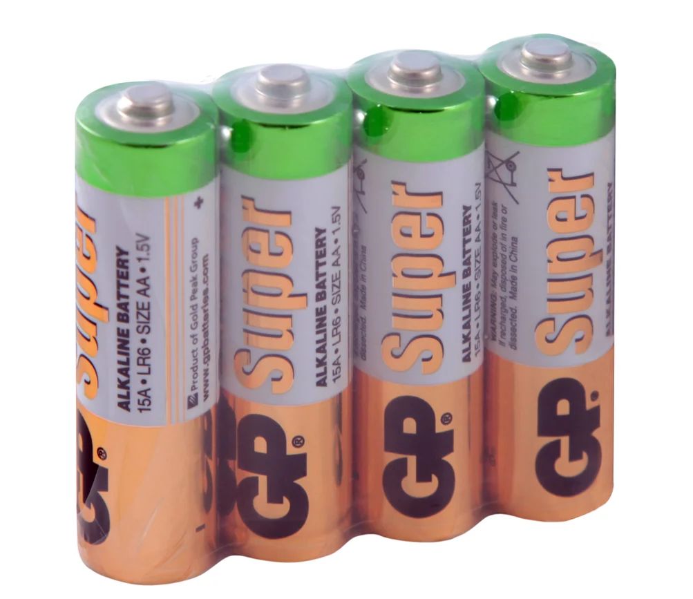 Батарейка щелочная GP LR6 (AA) Super Alkaline 1.5В 4 в п/э (15ARS-2SB4)