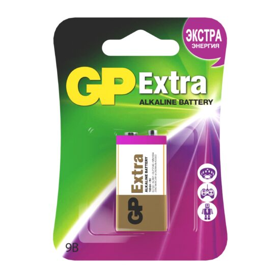 Батарейка щелочная GP 6LF22 (6LR61) Extra 9В бл/1