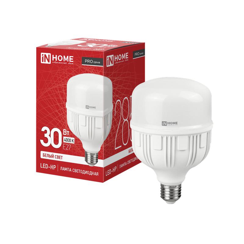 Лампа светодиодная LED-HP-PRO 30Вт 230В Е27 4000К 2700Лм IN HOME