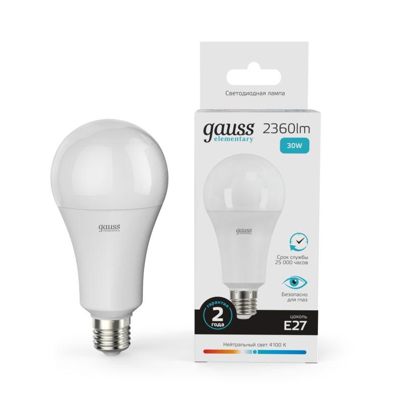 Лампа Gauss LED Elementary A67 30W E27 4100K 1/10/50