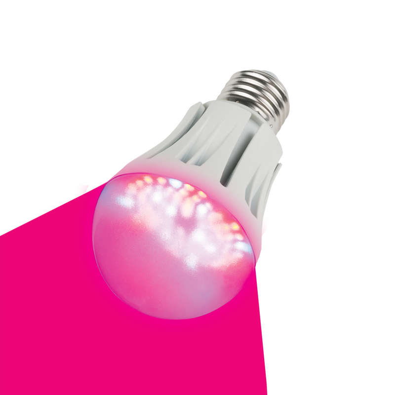 Лампа светодиодная для растений LED-A60-9W/SP/E27/CL ALM01WH, Форма "А", прозрачная колба.