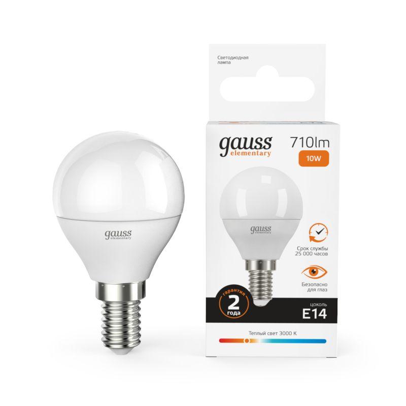 Лампа Gauss LED Elementary Globe 10W E14 2700K 1/10/100