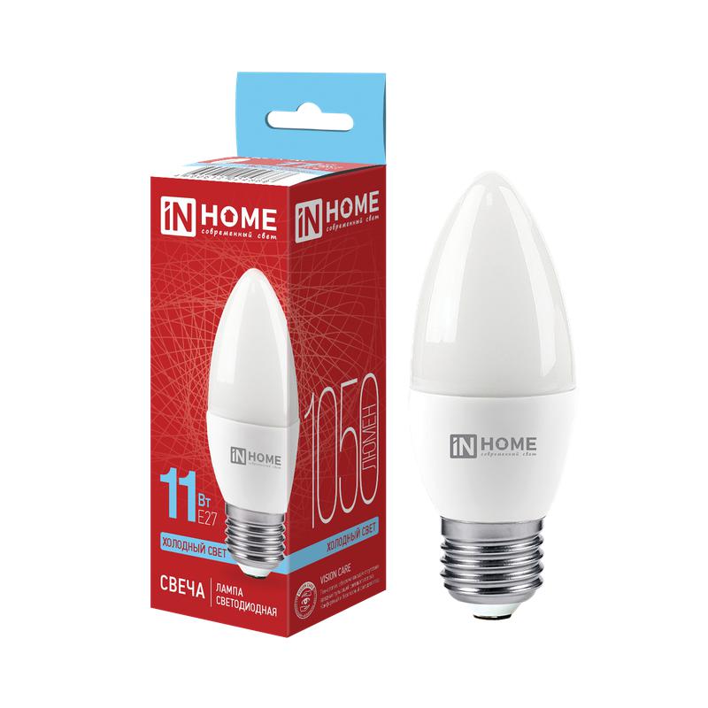 Лампа светодиодная LED-СВЕЧА-VC 11Вт 230В Е14 6500К 1050Лм IN HOME
