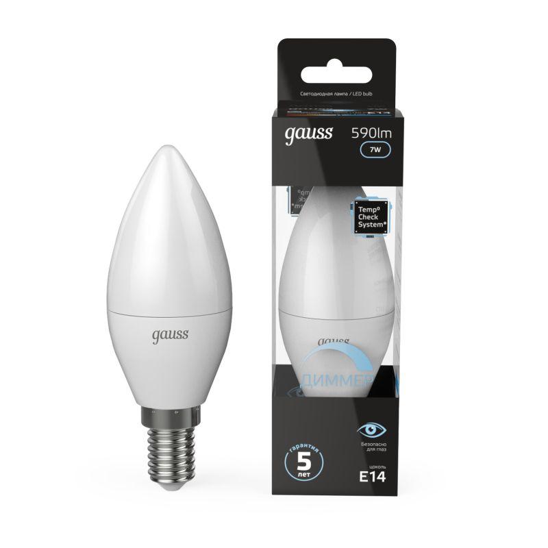 Лампа Gauss LED Candle-dim E14 7W 4100К диммируемая 1/10/100