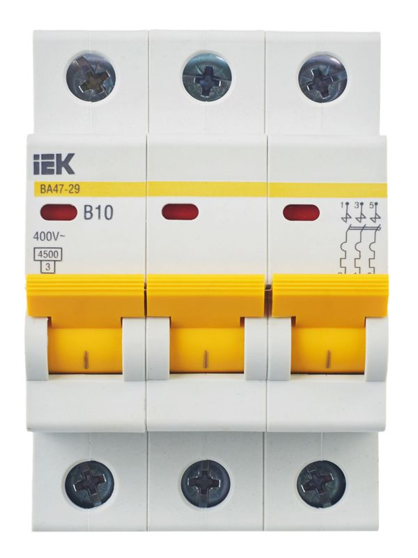 Авт. выкл.ВА47-29 3Р 10А 4,5кА х-ка B ИЭК