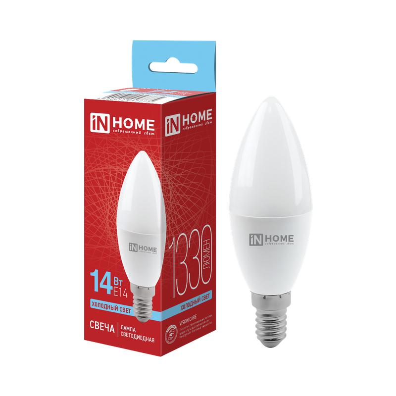 Лампа светодиодная LED-СВЕЧА-VC 14Вт 230В E14 6500K 1330Лм IN HOME