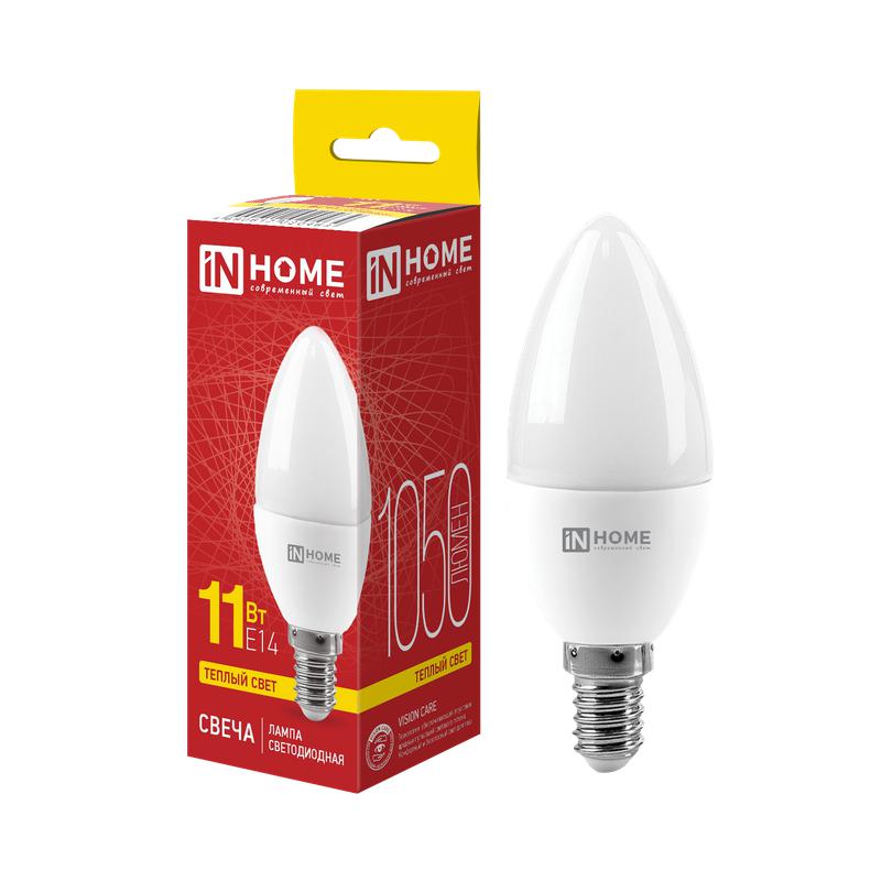 Лампа светодиодная LED-СВЕЧА-VC 11Вт 230В Е14 3000К 1050Лм IN HOME