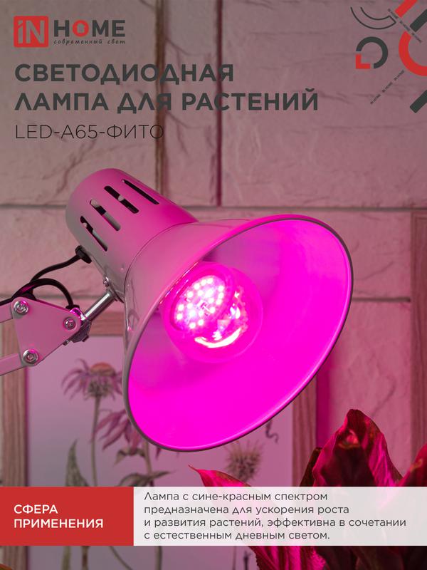 Лампа сд LED-A65-ФИТО 25Вт 230В Е27 IN HOME