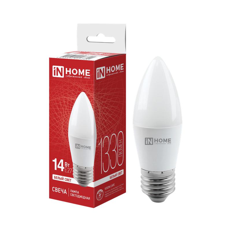 Лампа светодиодная LED-СВЕЧА-VC 14Вт 230В E27 4000K 1330Лм IN HOME