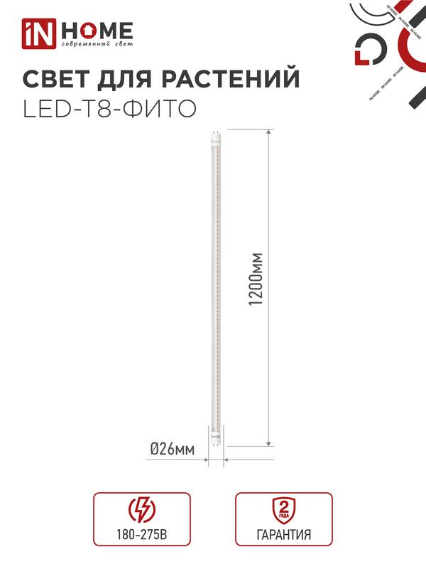 Лампа светодиодная LED-T8-FITO 20Вт 230В G13 1200мм IN HOME