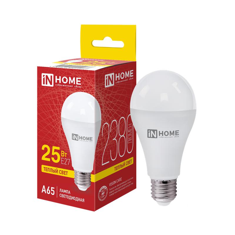 Лампа светодиодная LED-A65-VC 25Вт 230В Е27 3000К 2380Лм IN HOME
