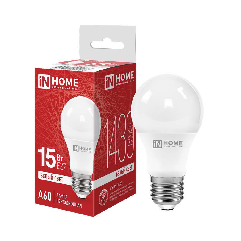 Лампа светодиодная LED-A60-VC 15Вт 230В Е27 4000К 1430Лм IN HOME