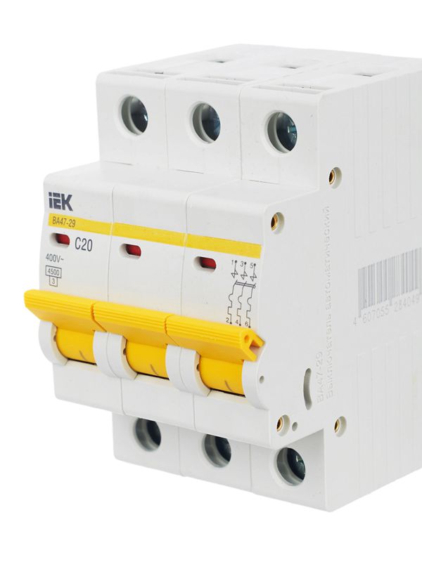 Авт. выкл. ВА47-29 3Р 20А 4,5кА х-ка С ИЭК