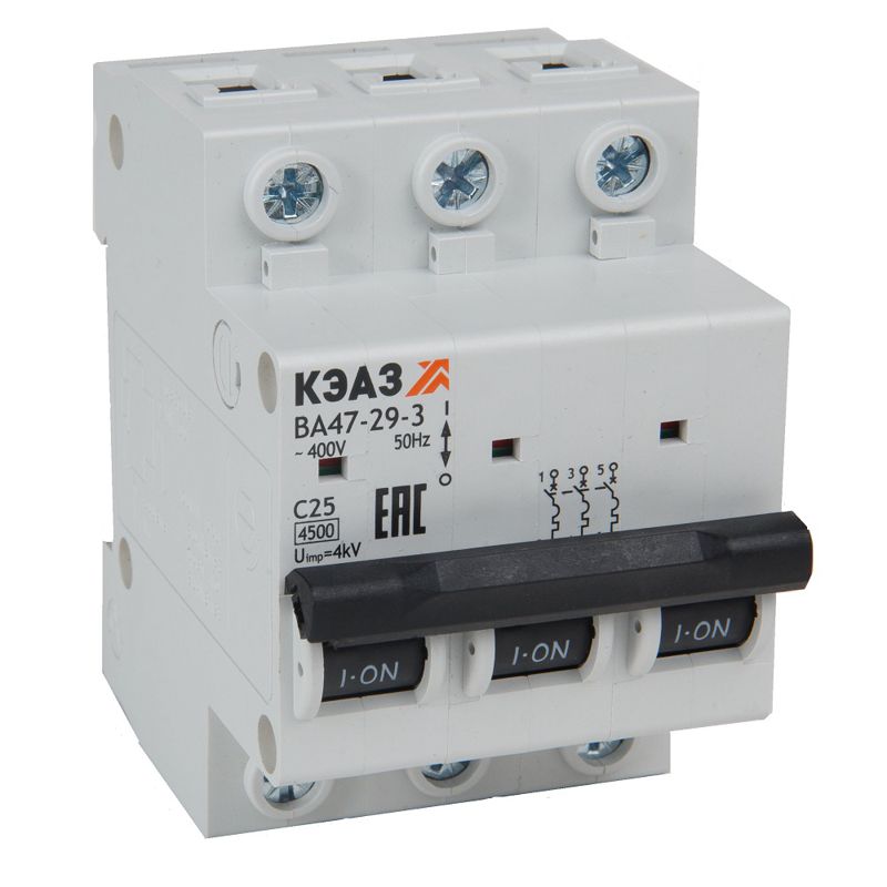 Выключатель автоматический модульный ВА47-29-3C10-УХЛ3 (4.5кА) КЭАЗ