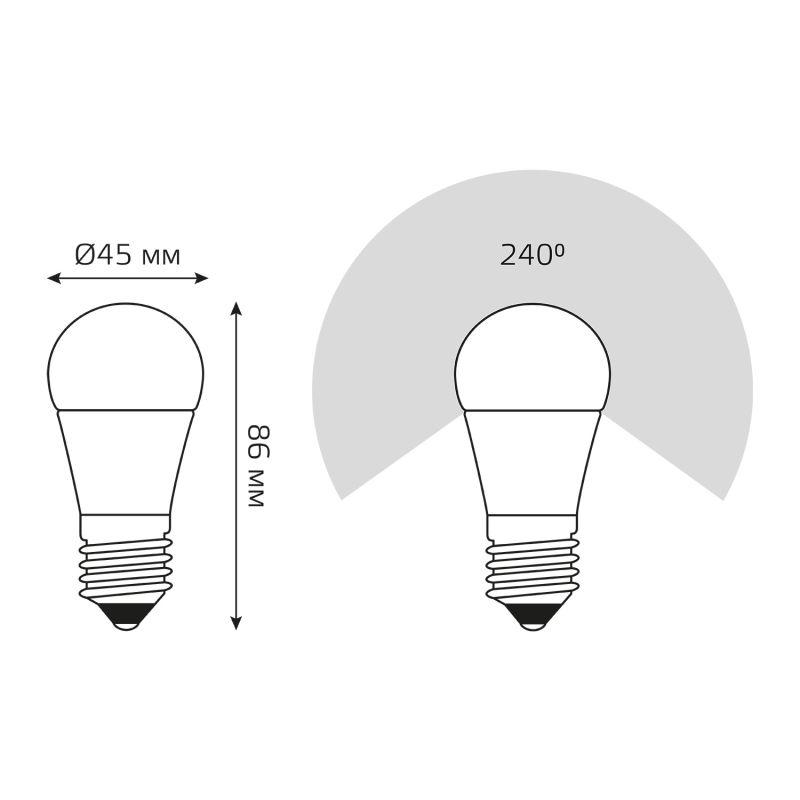 Лампа Gauss LED Globe-dim E27 7W 4100К диммируемая 1/10/100